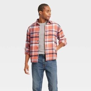 Goodfellow & Co Orange Plaid Shirt Jacket